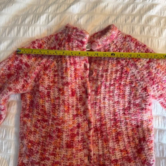 Sezane Emile cardigan multicolored pink orange alpaca wool blend sweater - Picture 12 of 14